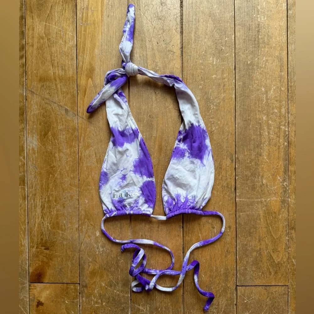 Frankie's Bikinis Purple Tie-Dye Bikini Top Small